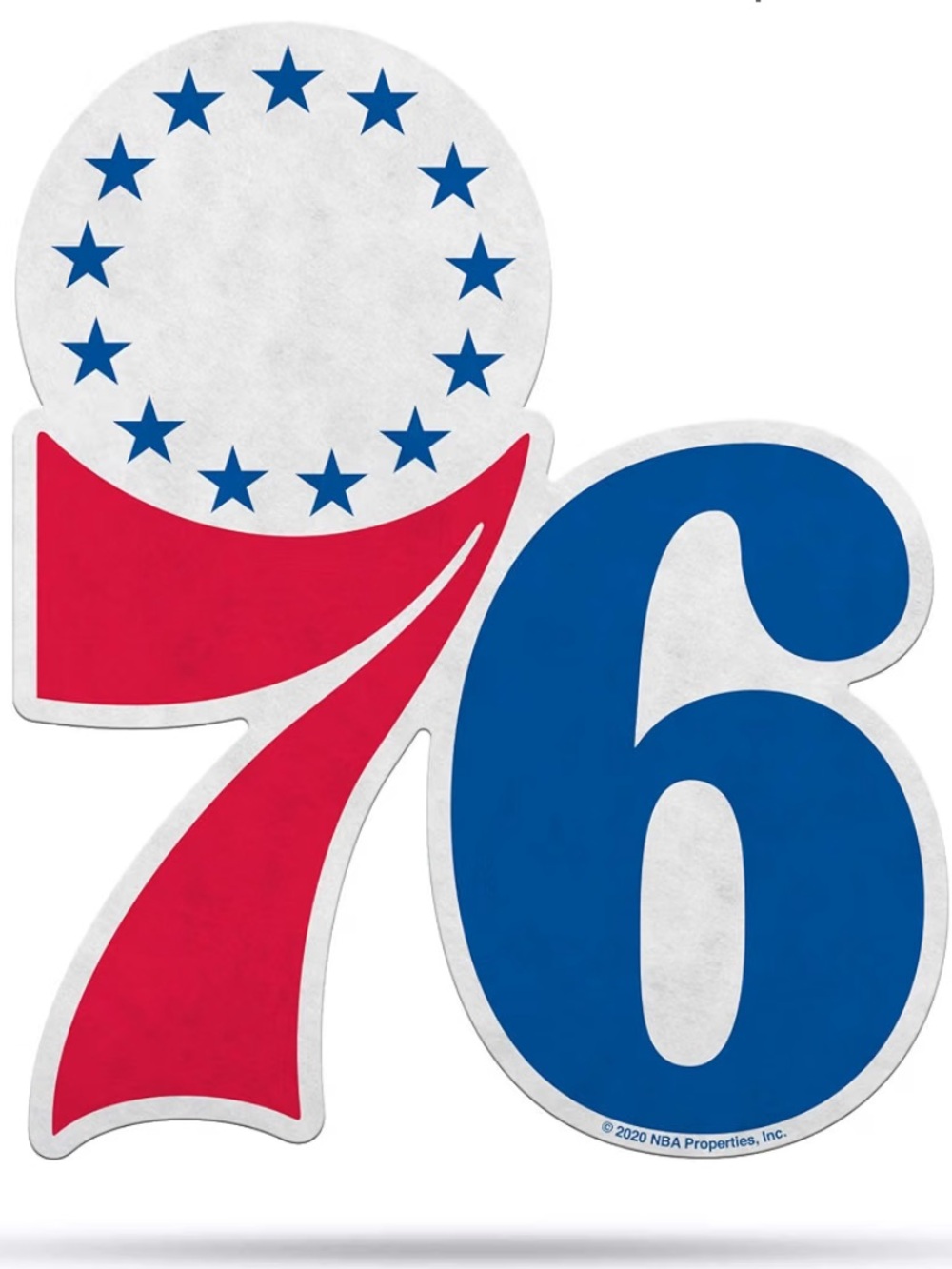 Philadelphia 76ers Logo Die-Cut Sign - Red & Blue Pennant
